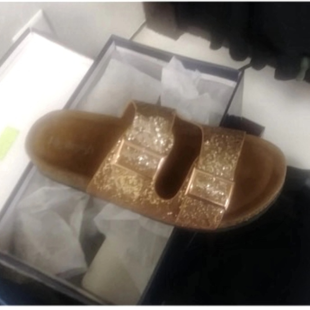 Rose Gold Birk-Style Glitter Sandal - Picture 2 of 2